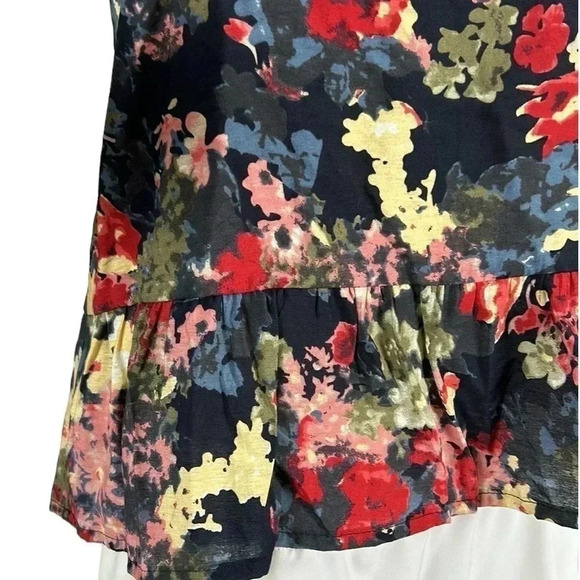 LOUVE blouse SMALL,boho,cottage core,Peplum,scoop neck,loose fit,🇨🇦,sleeveless - Picture 4 of 15